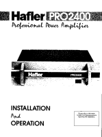 Hafler PRO-2400 - Service Manual